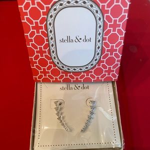 Stella & Dot Pave Triangle Path Ear Climbers